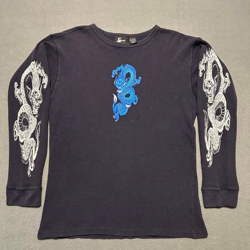 Unbranded Men's Navy and Black T-shirt